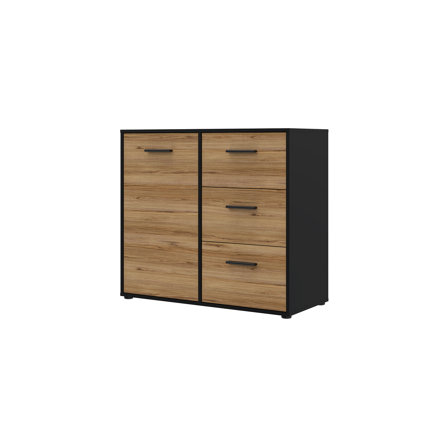 Komoda ANTARES221 w kolorach drewna i czerni