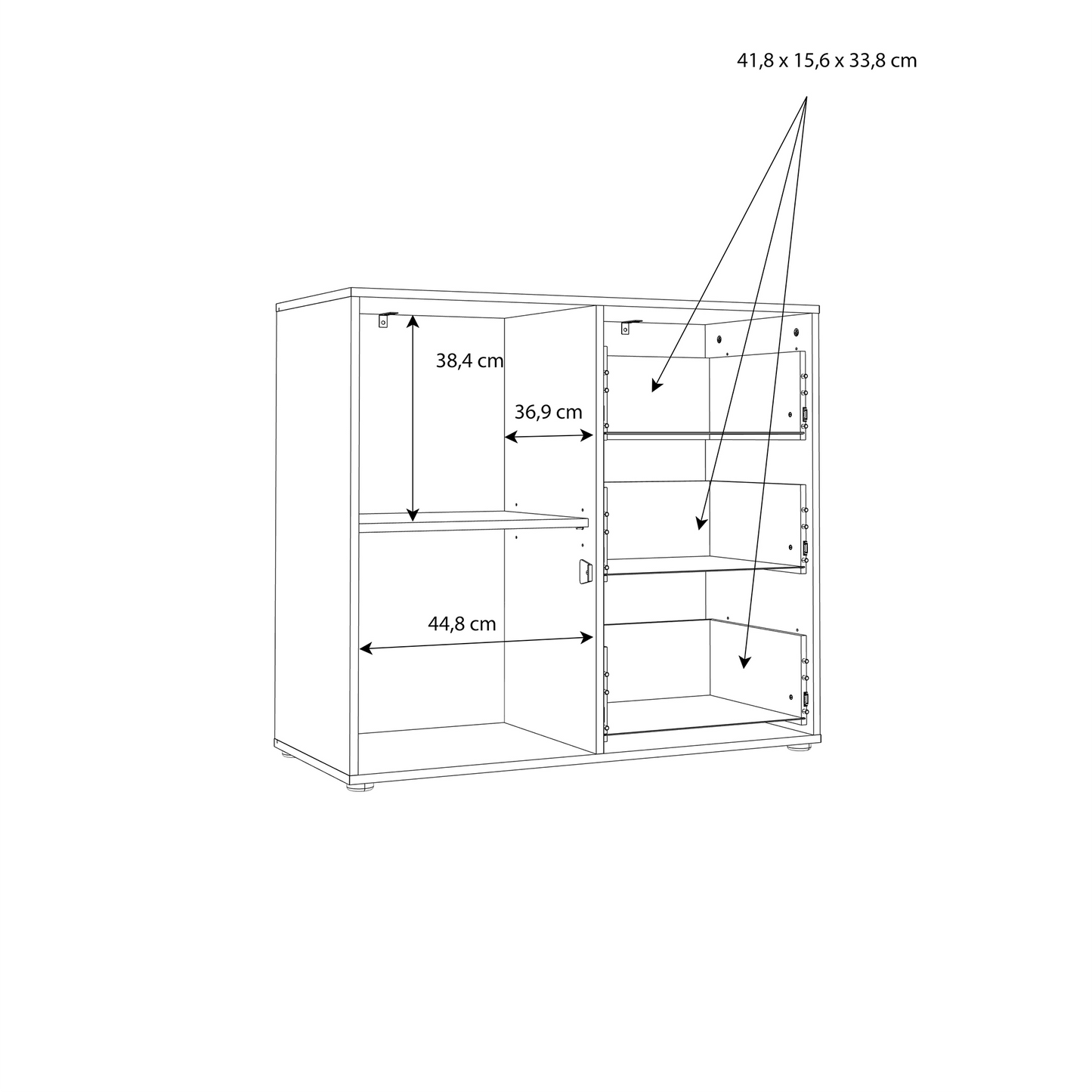 Komoda ANTARES221 w kolorach drewna i czerni