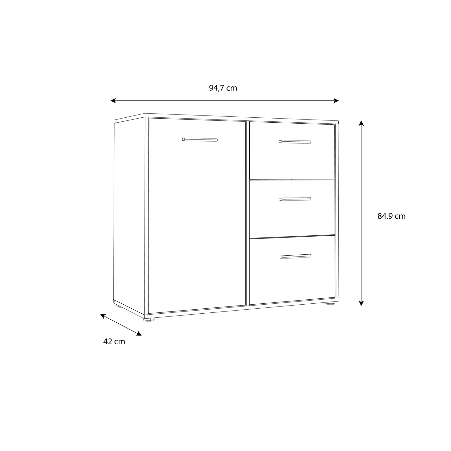 Komoda ANTARES221 w kolorach drewna i czerni