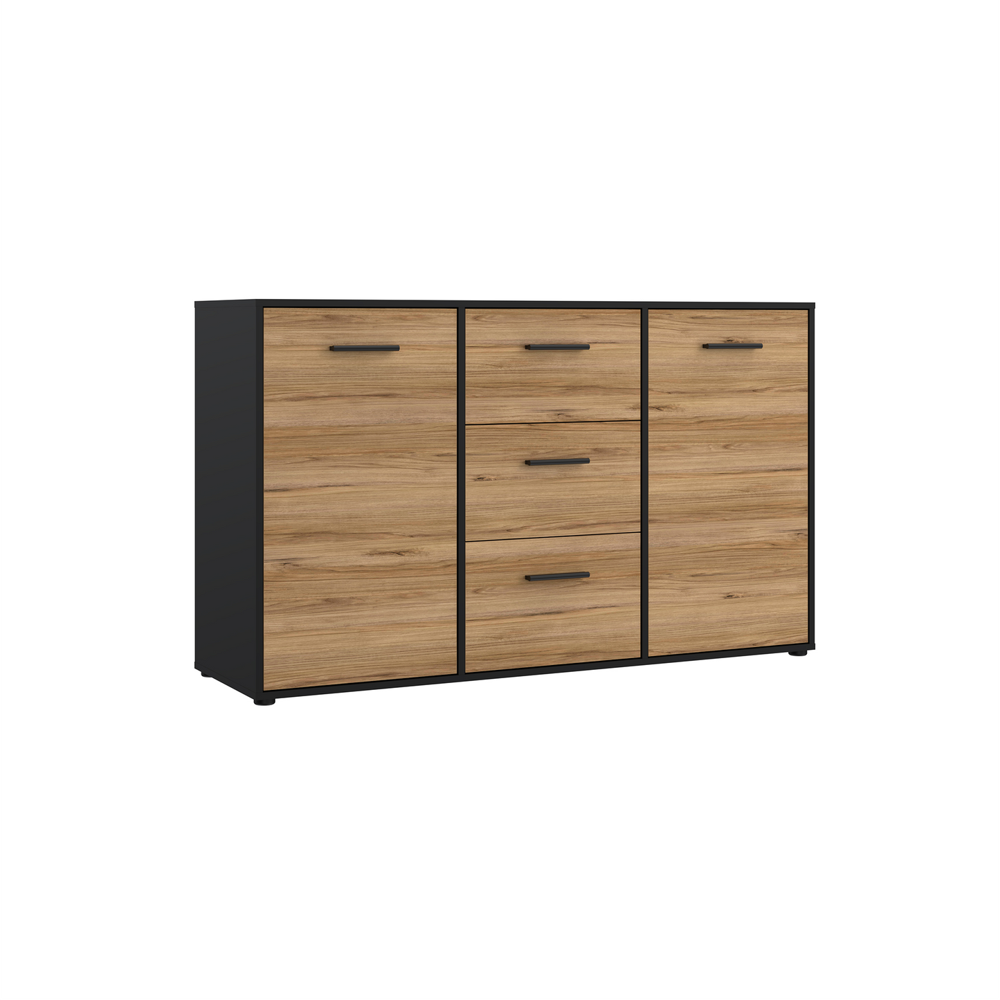 Komoda ANTARES231 w kolorach drewna i czerni