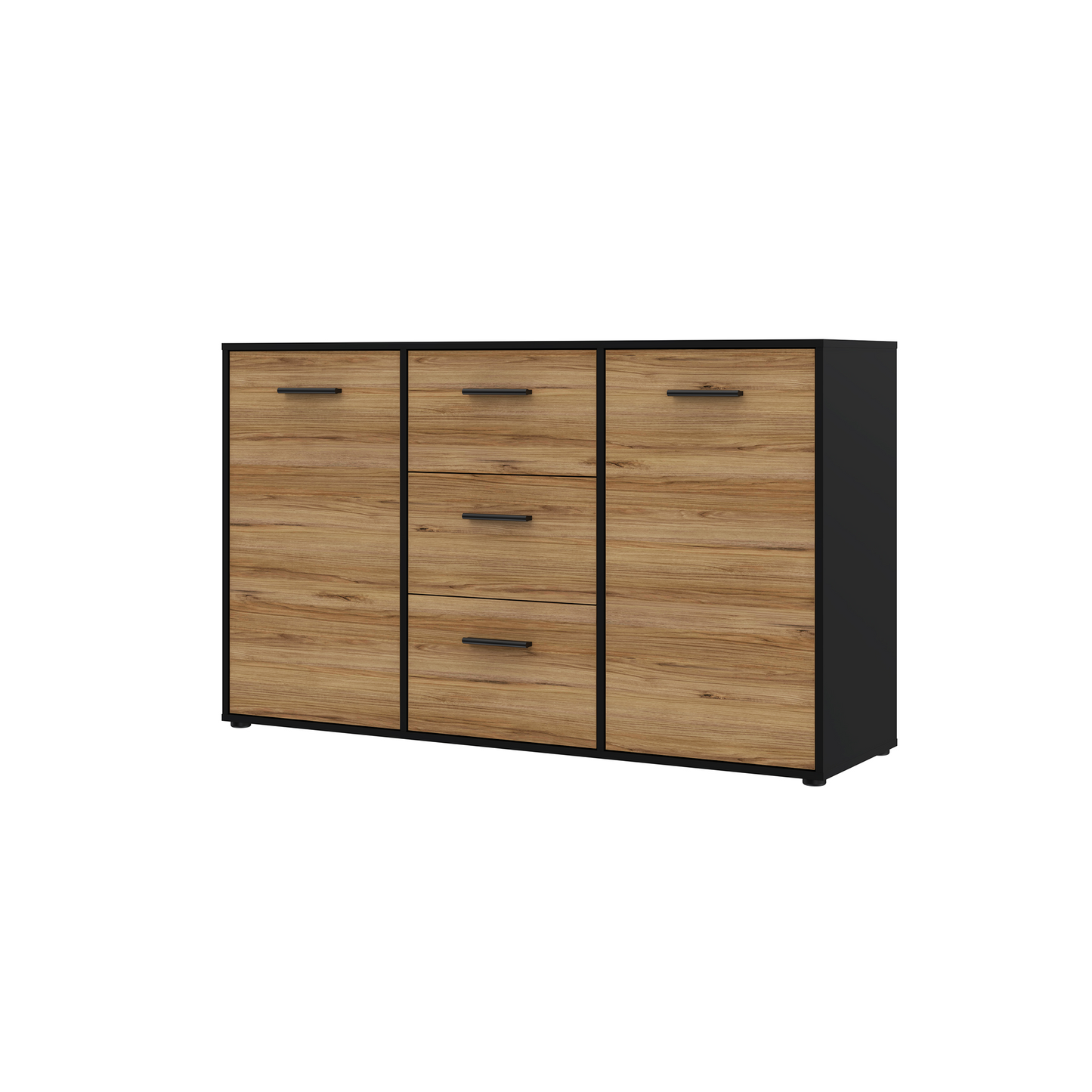 Komoda ANTARES231 w kolorach drewna i czerni