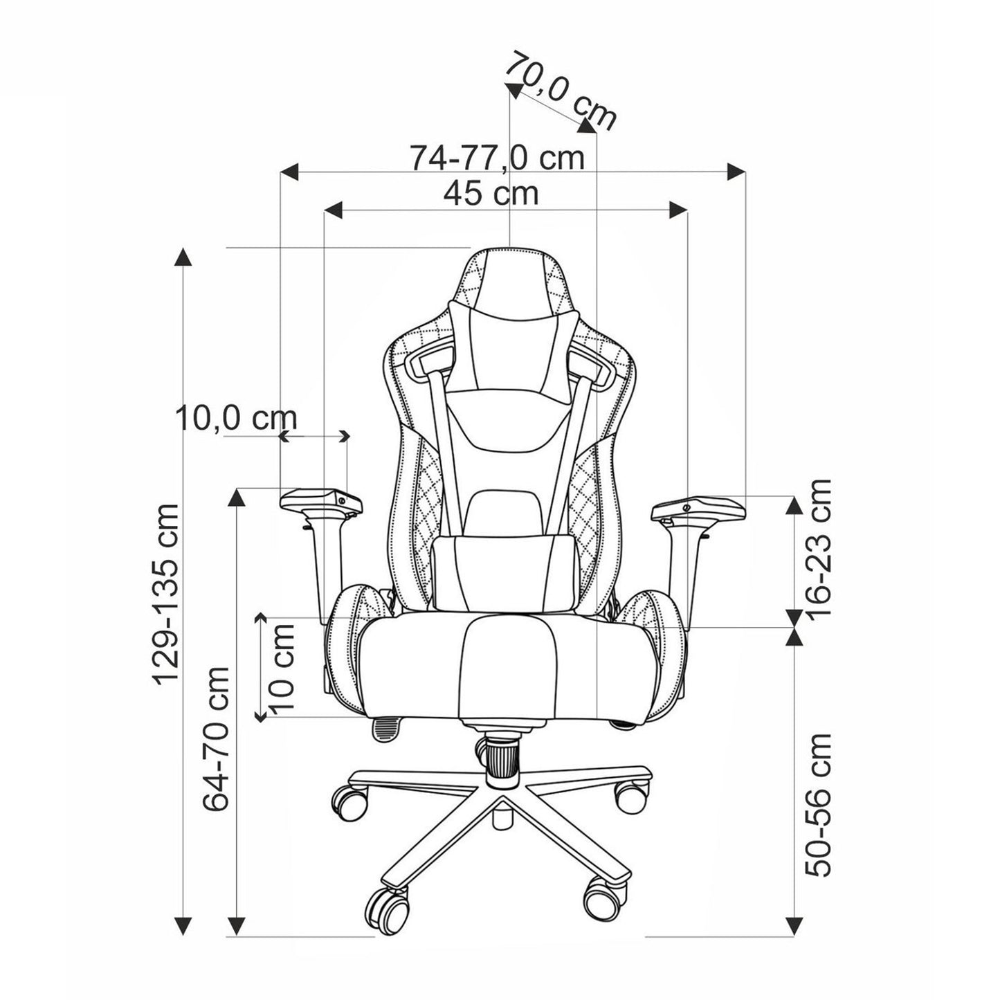 Fotel gamingowy NOVACHAIR204 - czarny