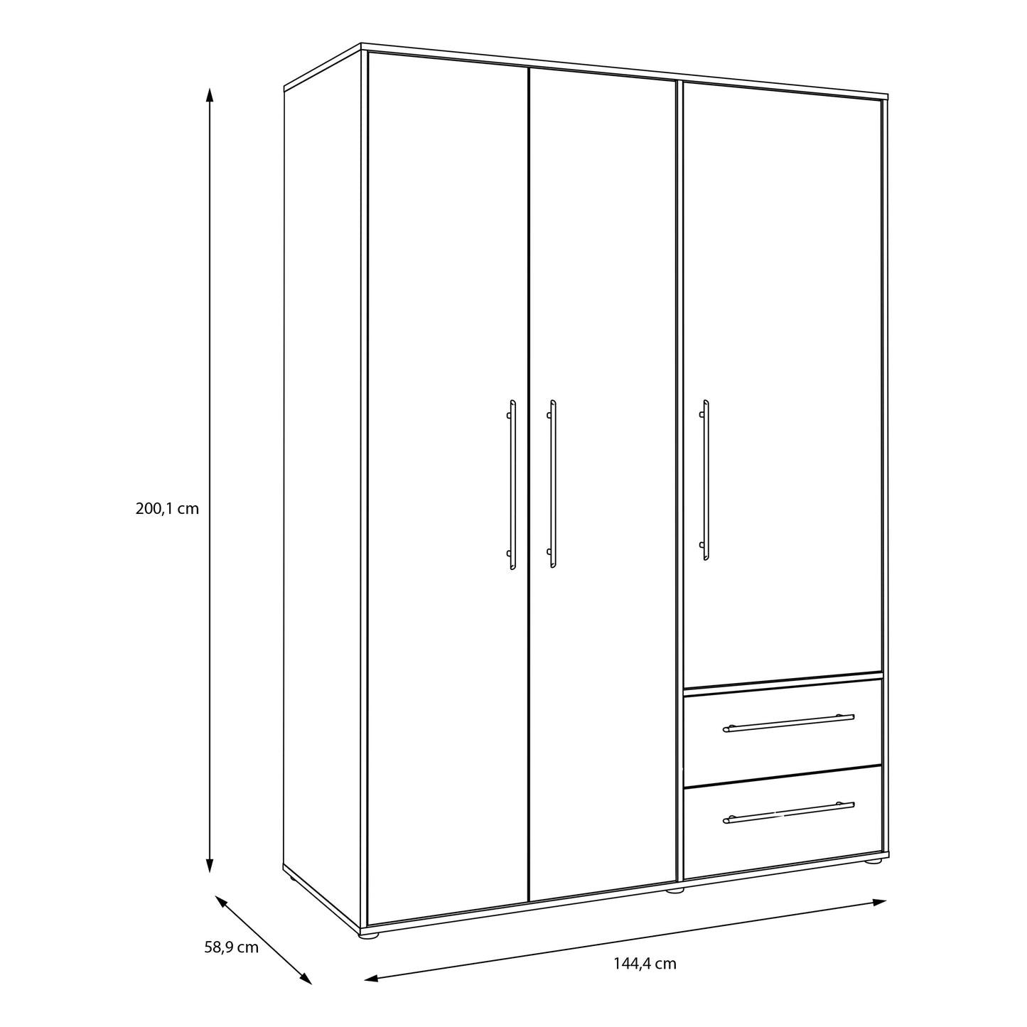 Szafa ubraniowa MOQKI833 - czarna