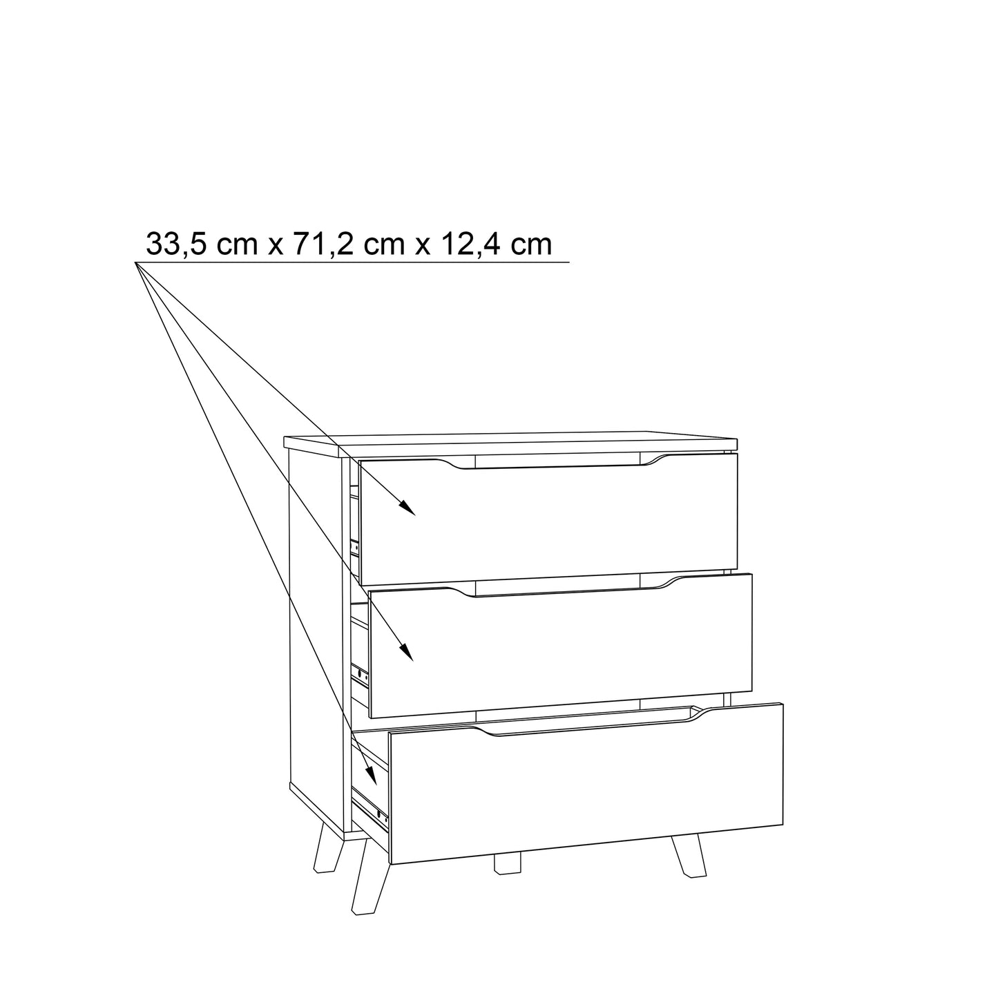 Komoda CEPHEI212 w kolorze dębu i bieli