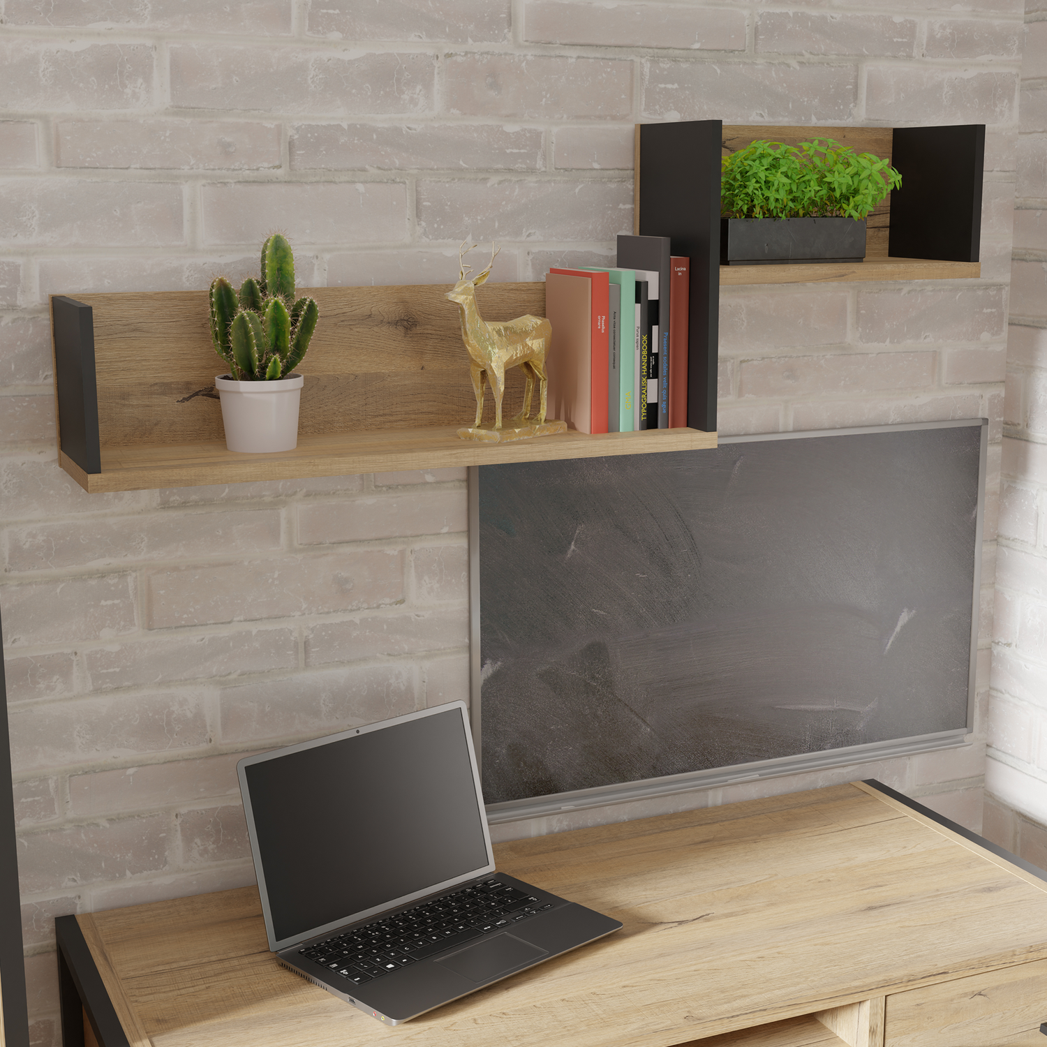 Półka w kolorze drewna ZEMYA02