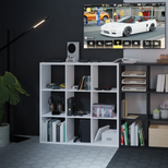 Regał kwadratowy biały - 9 wnęk - aranżacja