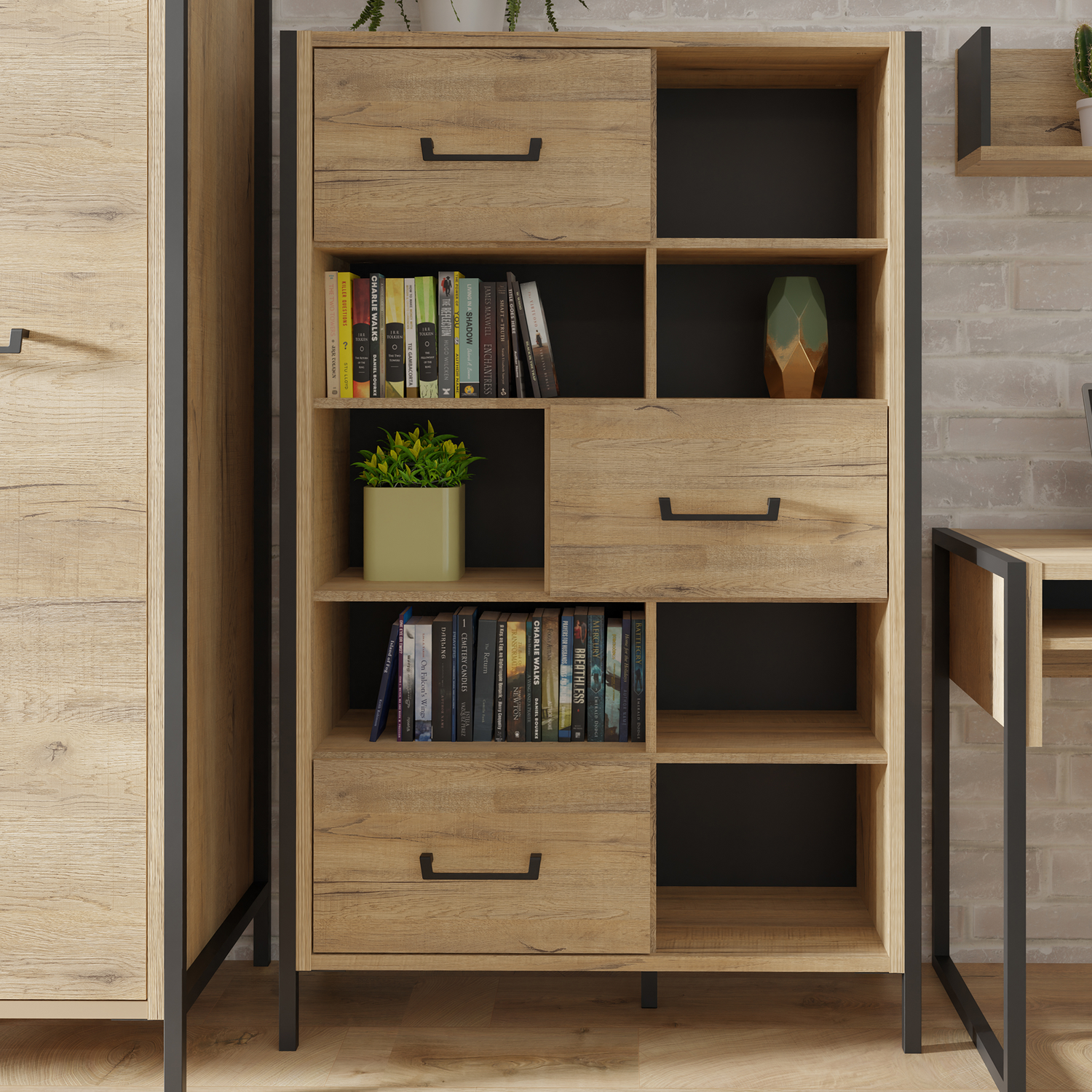 Regał w kolorze drewna ZEMYA424