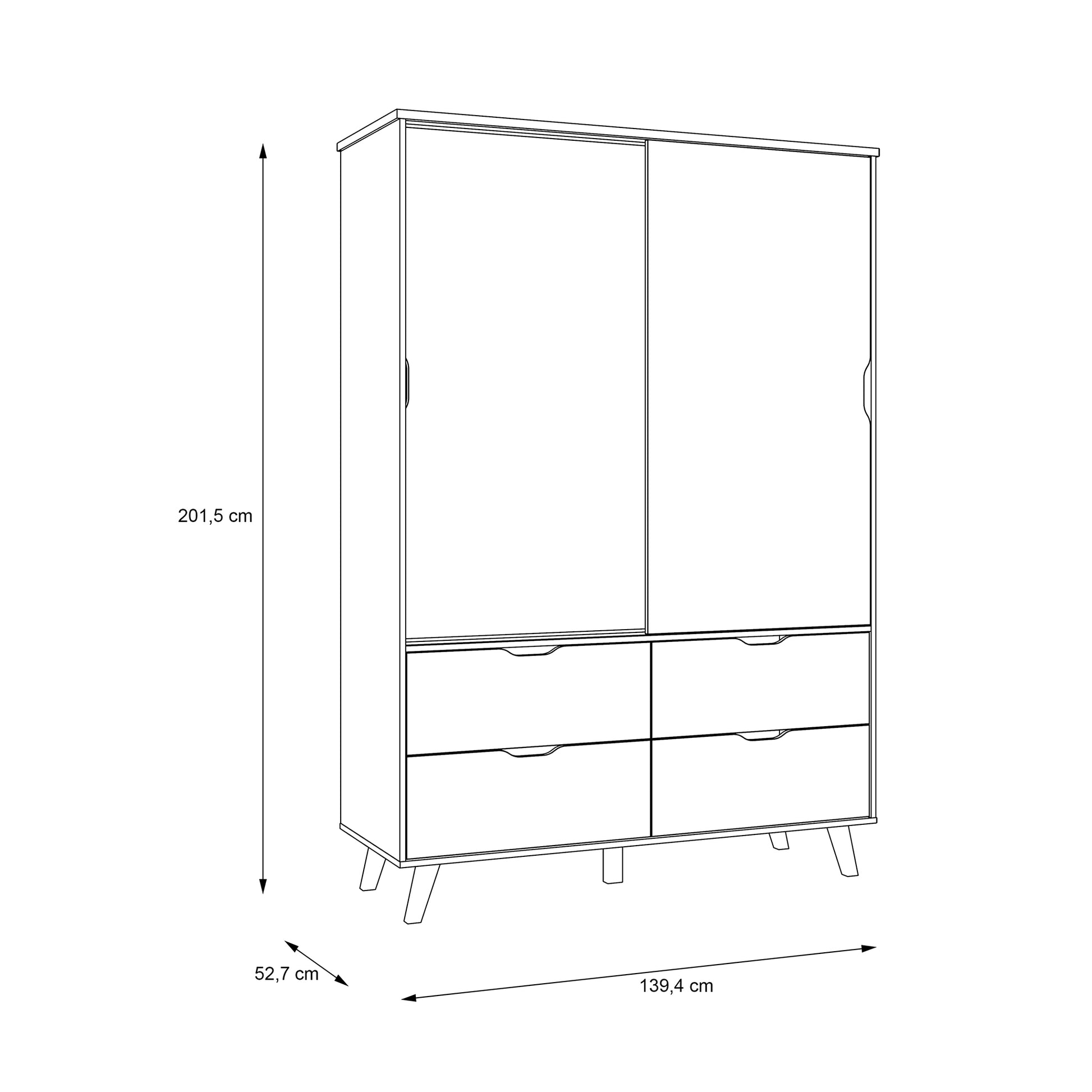 Szafa ubraniowa młodzieżowa CEPHEI821 w kolorze bieli i dębu