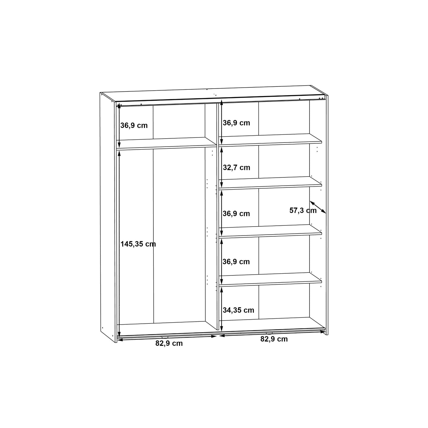 Szafa przesuwna w kolorze szarym z lustrem KEPLER822