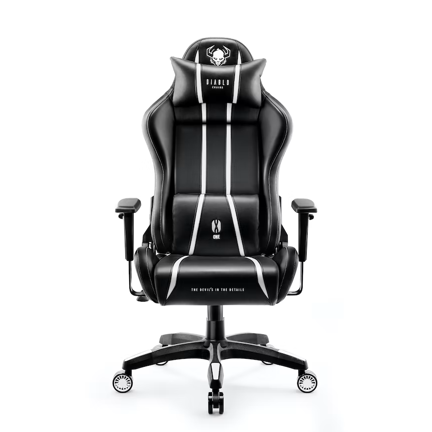 Fotel gamingowy Diablo X-ONE 2.0 - czarno-biały