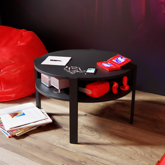 Czarny okrągły stolik