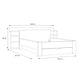 Łóżko czarne 140x200 - rama z zagłówkiem i półkami - wymiary 1