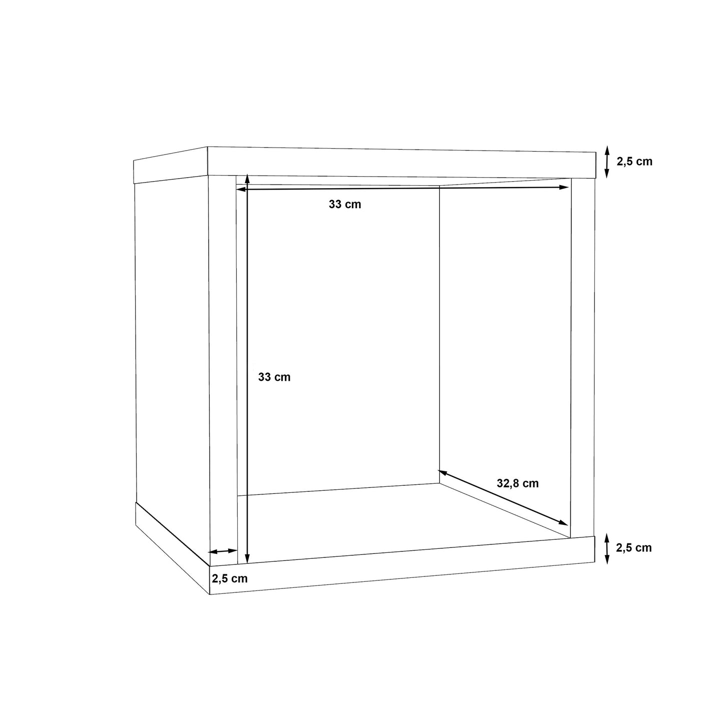 Mały regał kostka - czarny - wymiary 2