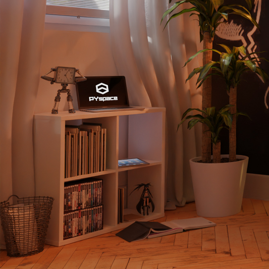 Regał kwadratowy biały - 4 wnęki