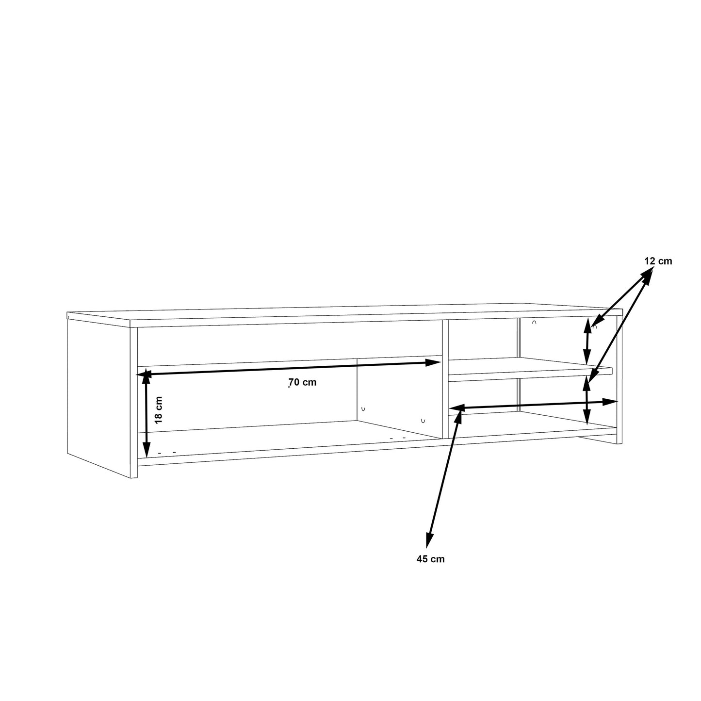 Szafka RTV biała z szufladą - wymiary 2