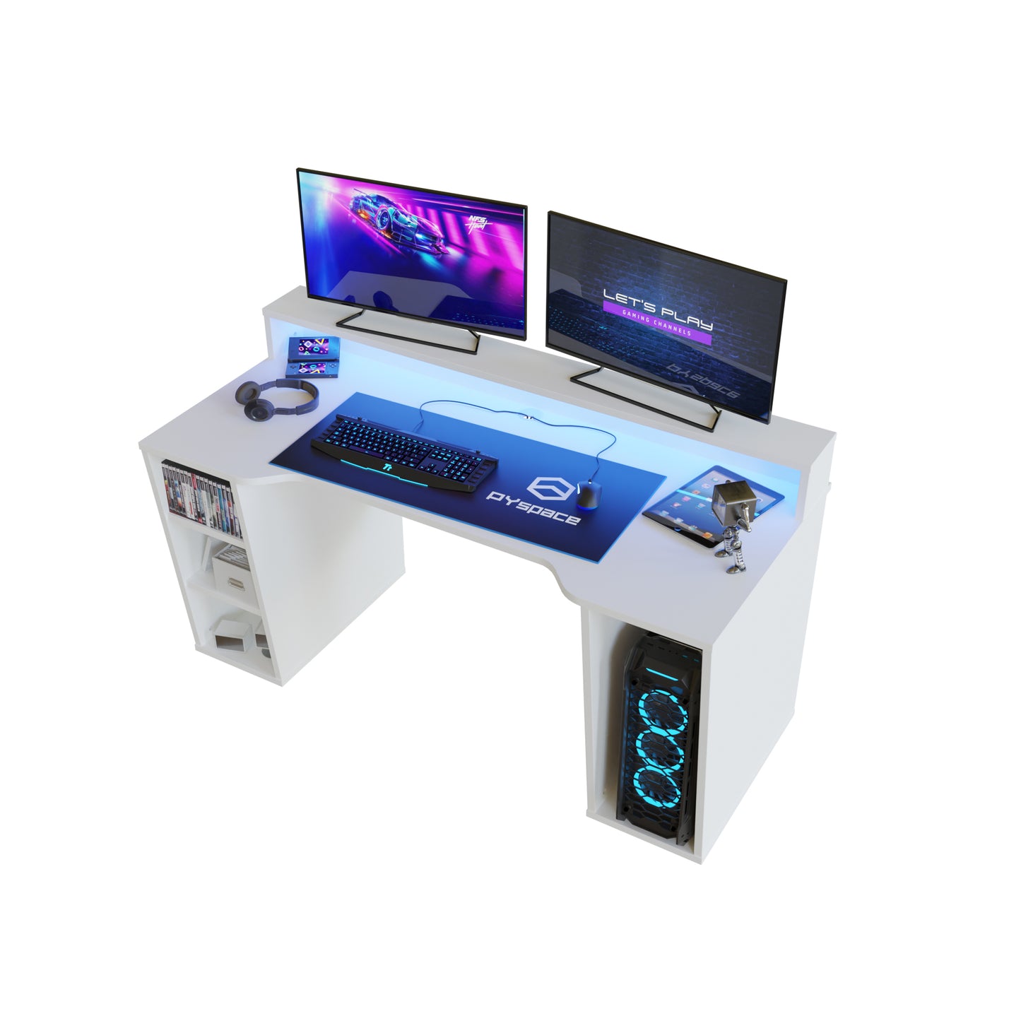 Nowoczesne biurko gamingowe białe