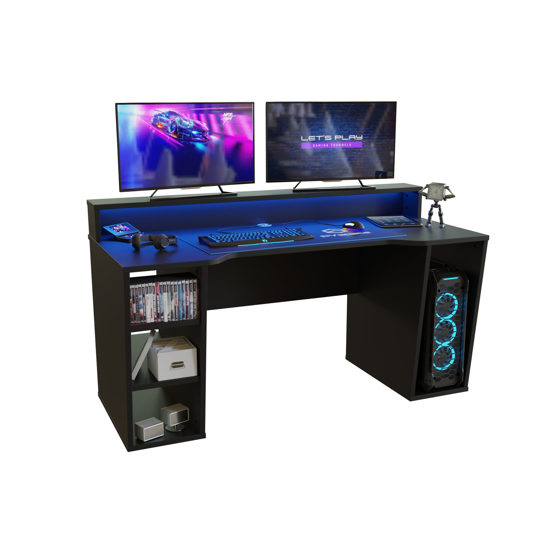 Nowoczesne biurko gamingowe czarne