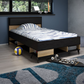 Łóżko w kolorze czerni i drewna BLACKDWARF1122