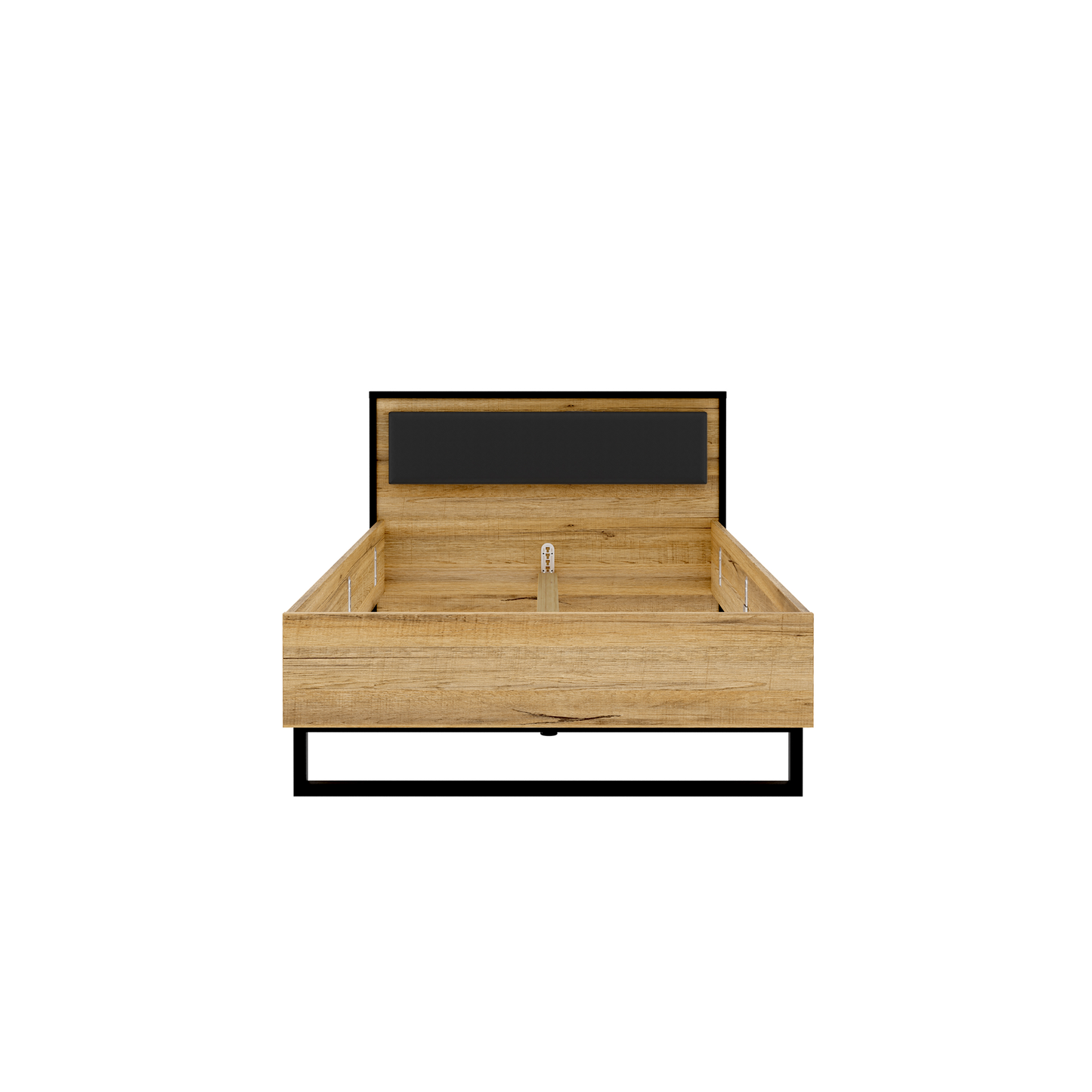 Łóżko w kolorze drewna ZEMYA1122
