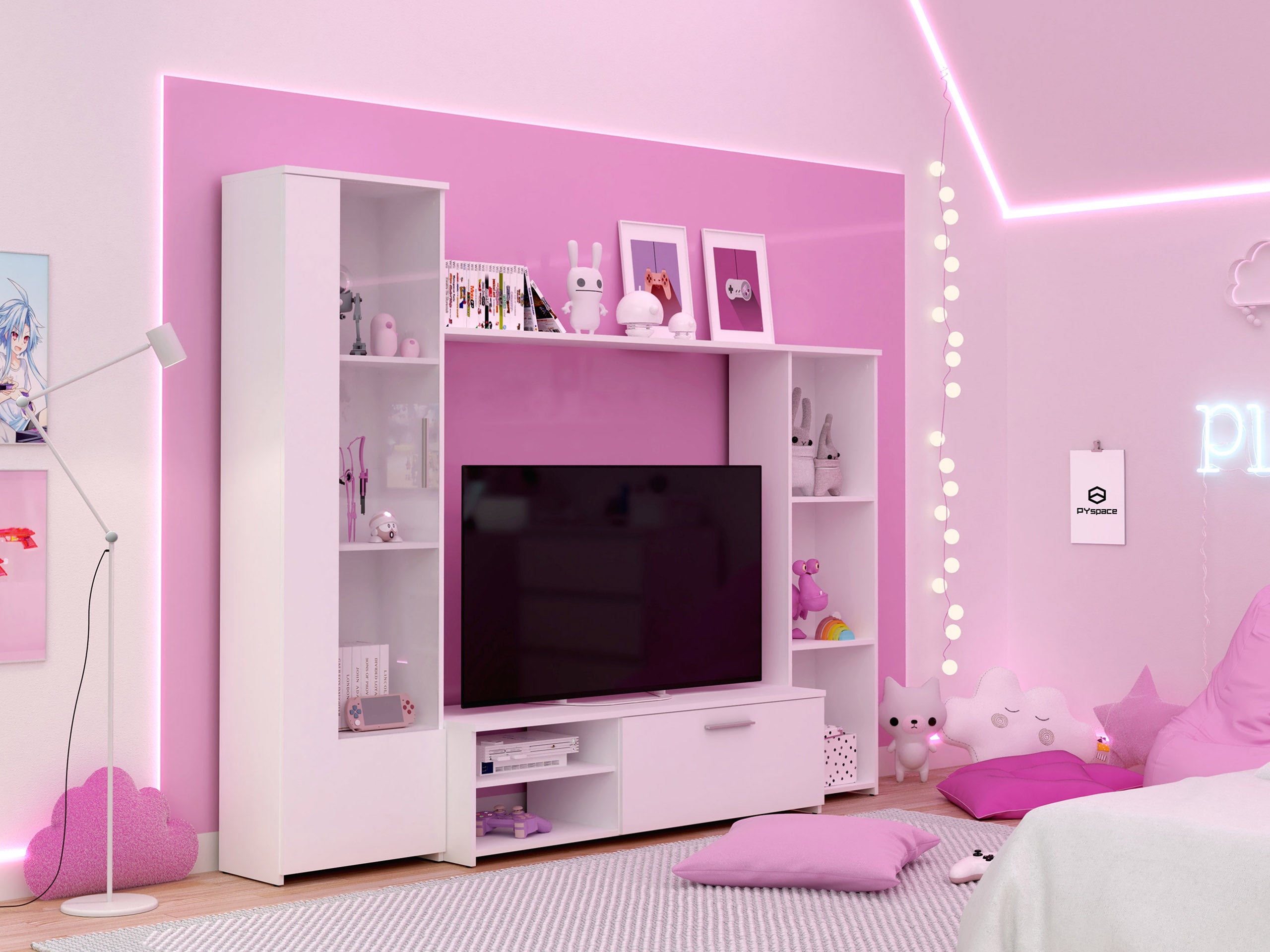 Różowym pokój gamingowy w stylu Kawaii - slajd 2 mobile