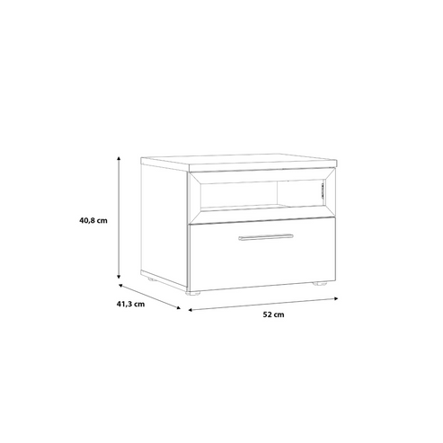 Szafka nocna EARTH011 w kolorze dębu i czerni