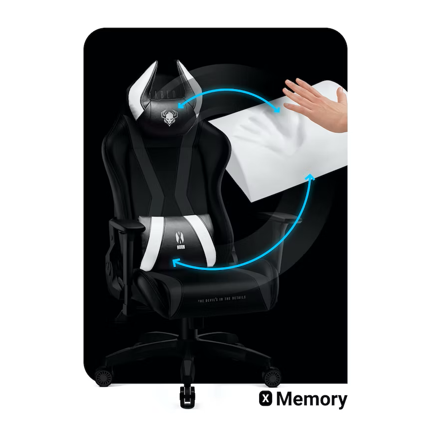 Fotel gamingowy Diablo X-HORN 2.0 czarno-biały