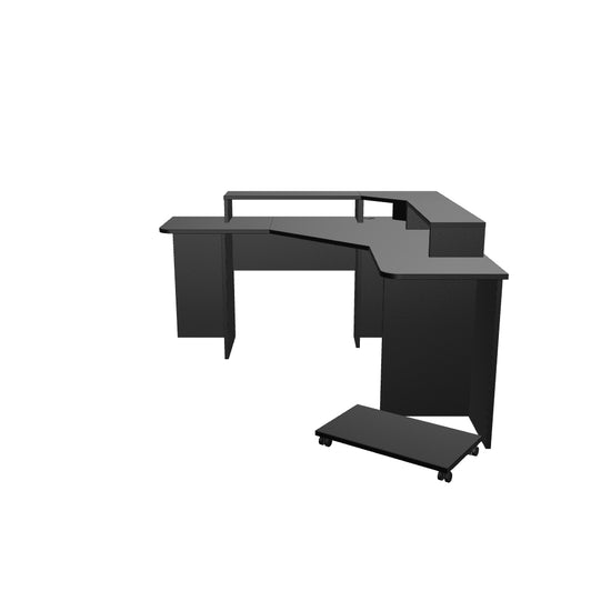 Narożne biurko gamingowe czarne 160 cm