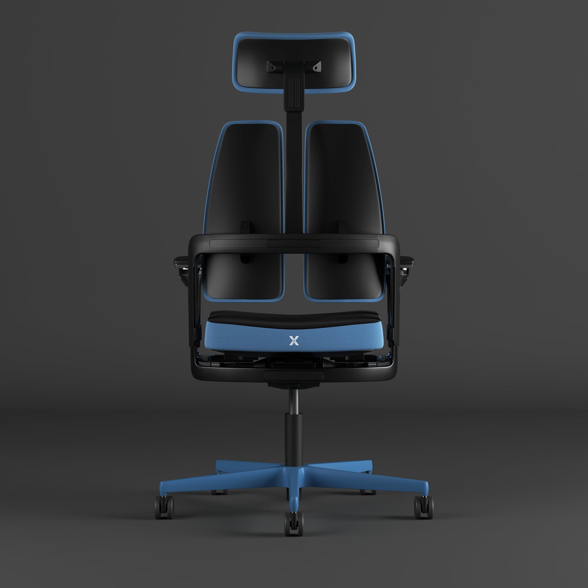 Fotel gamingowy XILIUM G Blue Edition - tył