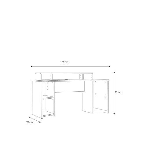 Czarne biurko gamingowe 160 cm - wymiary 1