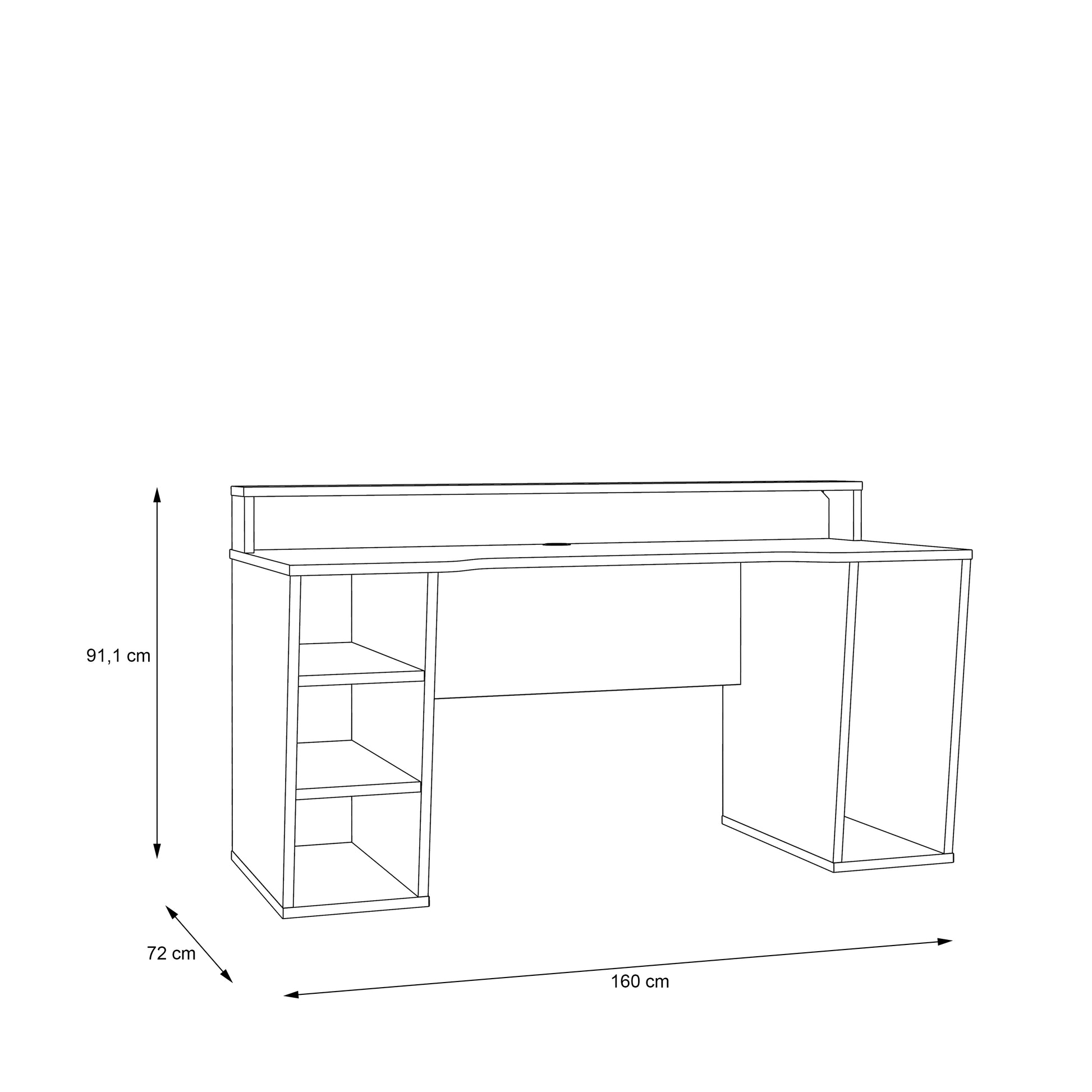Nowoczesne biurko gamingowe białe - wymiary 1