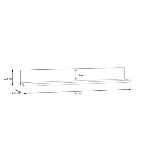 Półka wisząca biała - 180 cm - wymiary 2